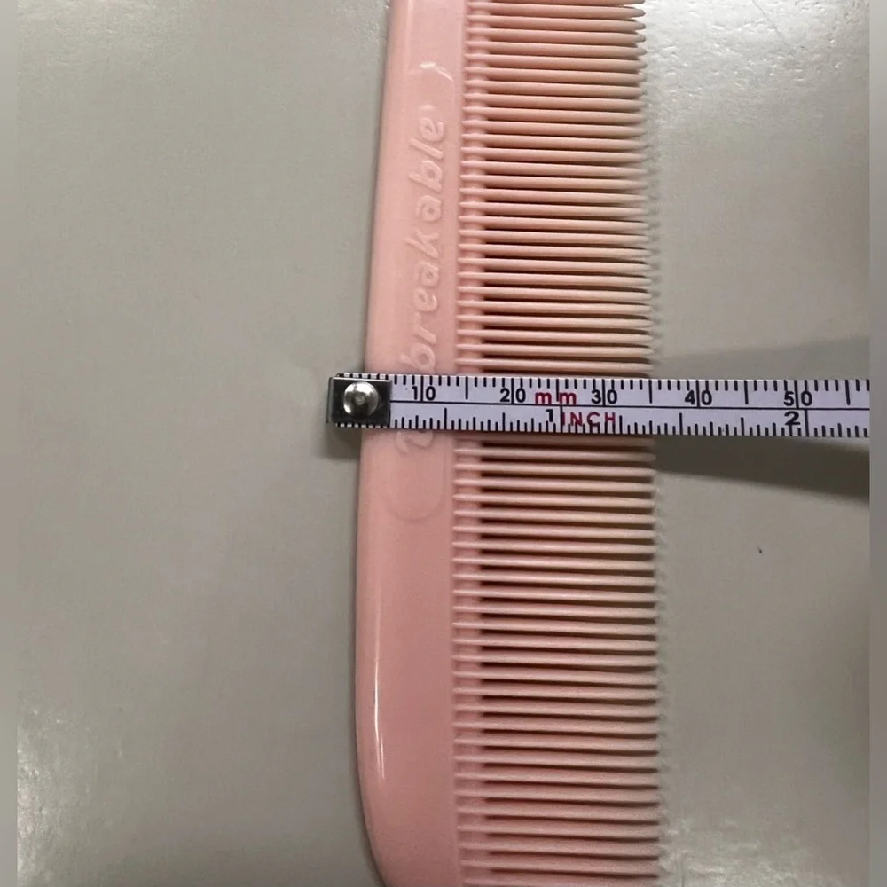 Vintage Unbreakable Nylon Plastic Pink Hair Comb